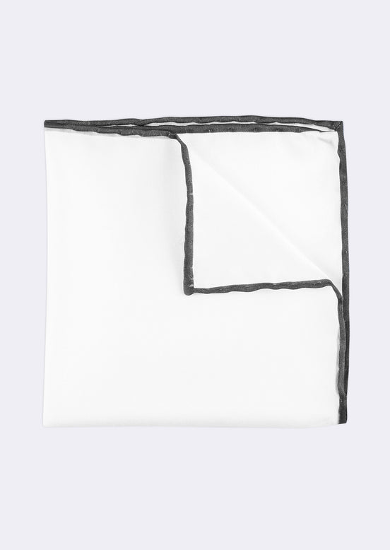 White - Black Pocket Square