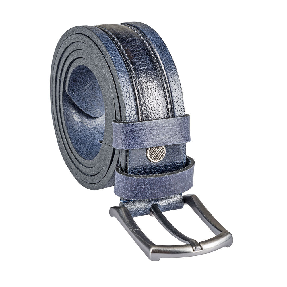 Navy Leather Belt