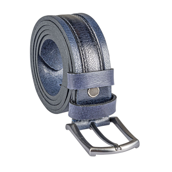 Navy Leather Belt