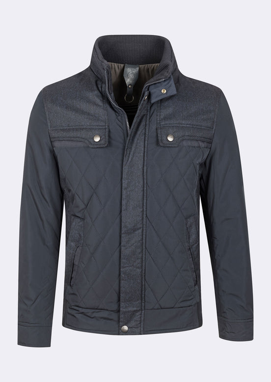 Navy Quilted Coat