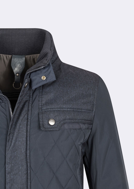Navy Quilted Coat