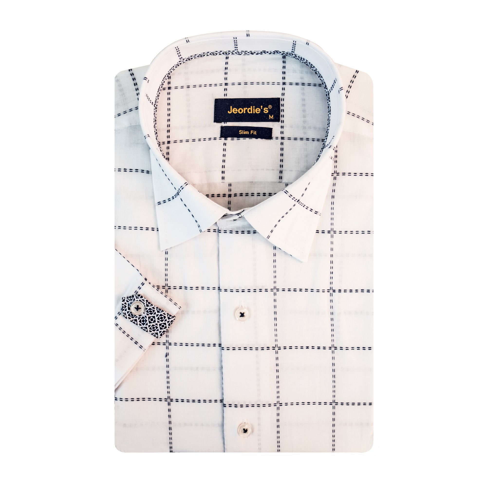 White - Navy Short Sleeve Shirt