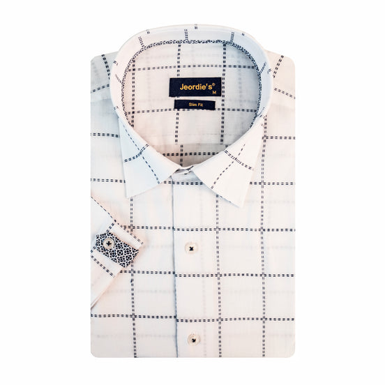 White - Navy Short Sleeve Shirt