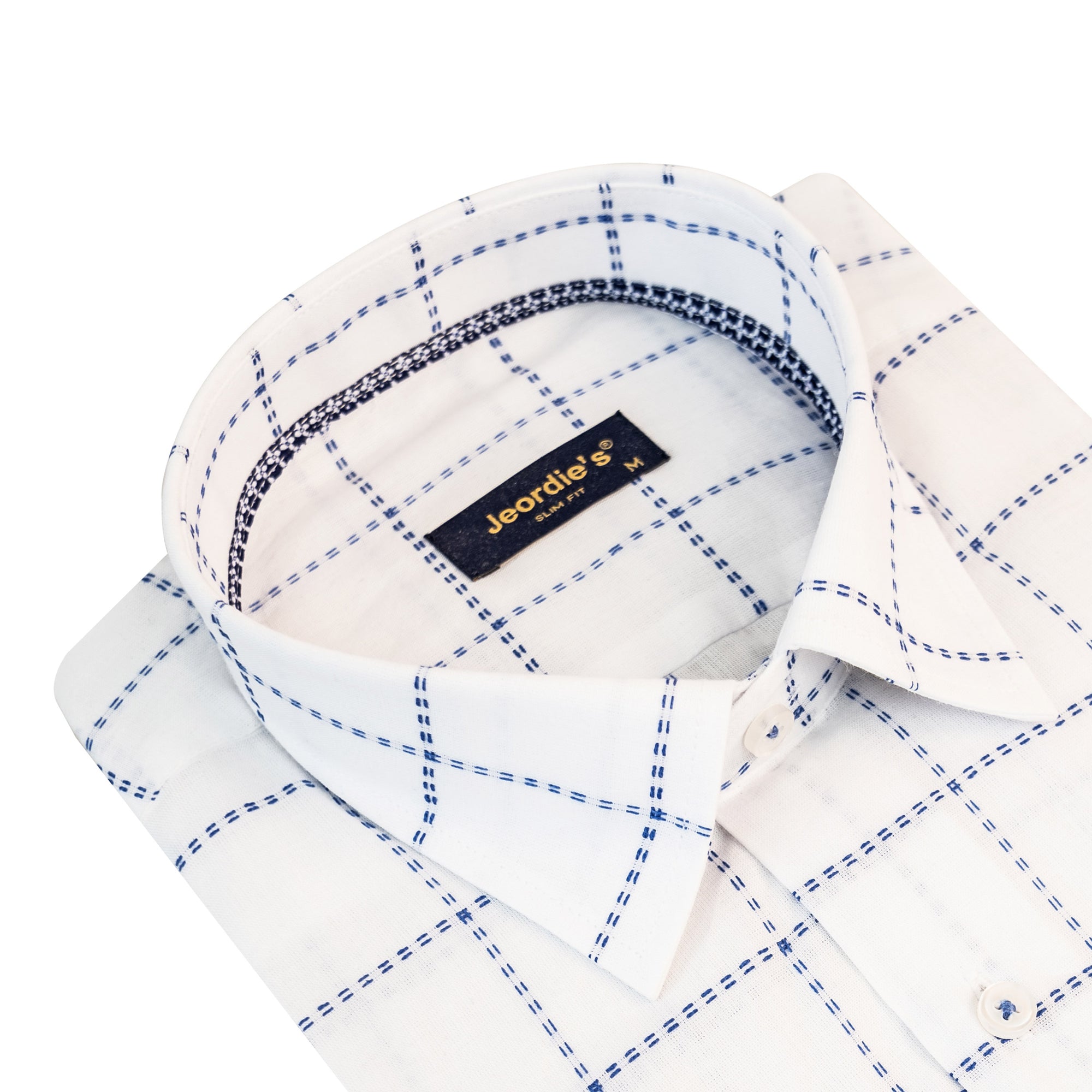White - Sax Blue Short Sleeve Shirt