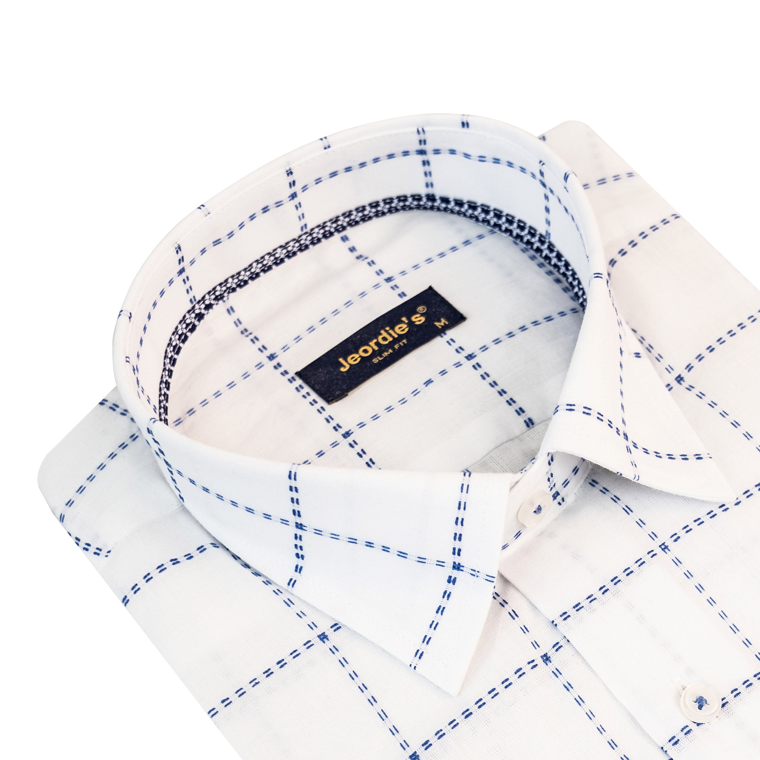 White - Sax Blue Short Sleeve Shirt