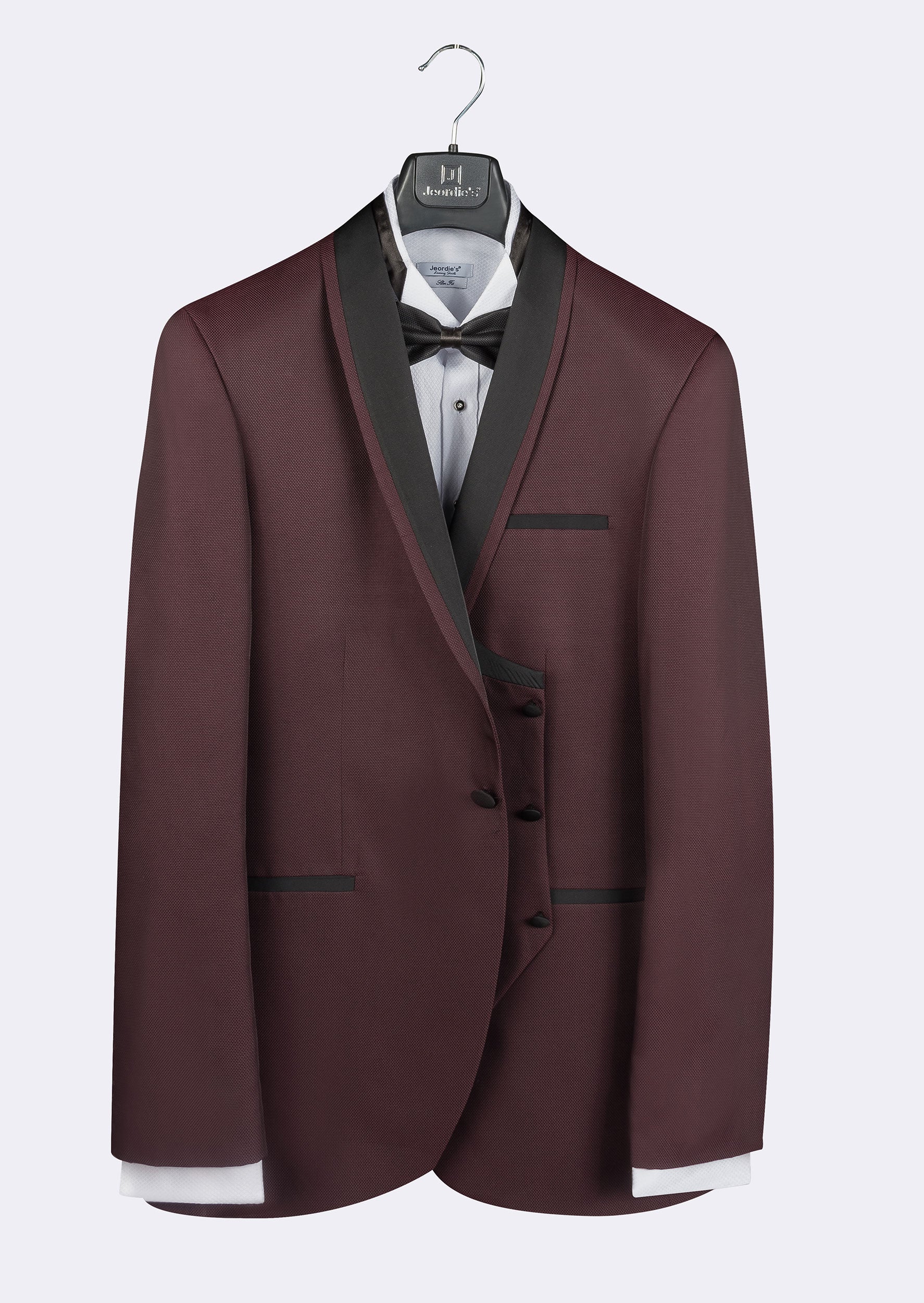 Burgundy - Black Groom Set