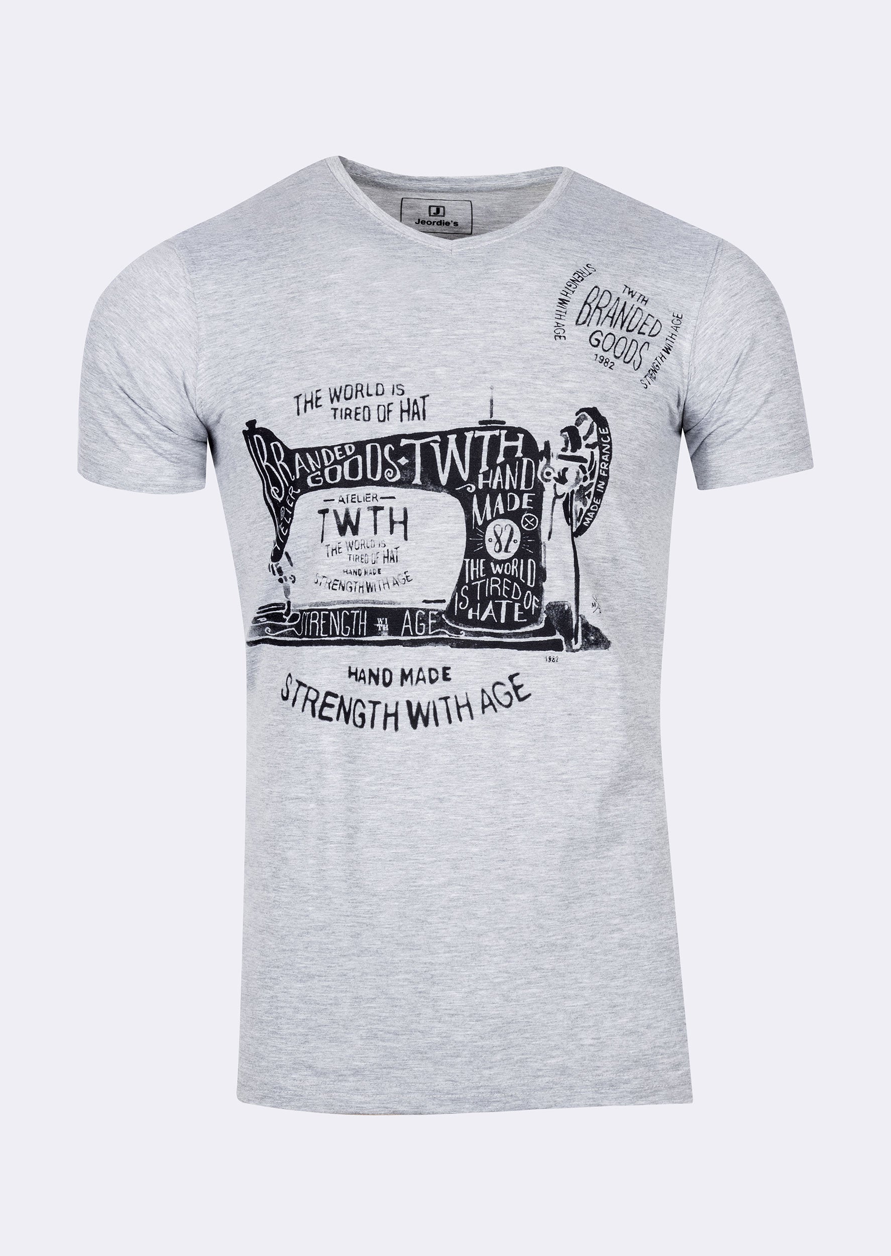 Grey Melange V-Neck T-shirt