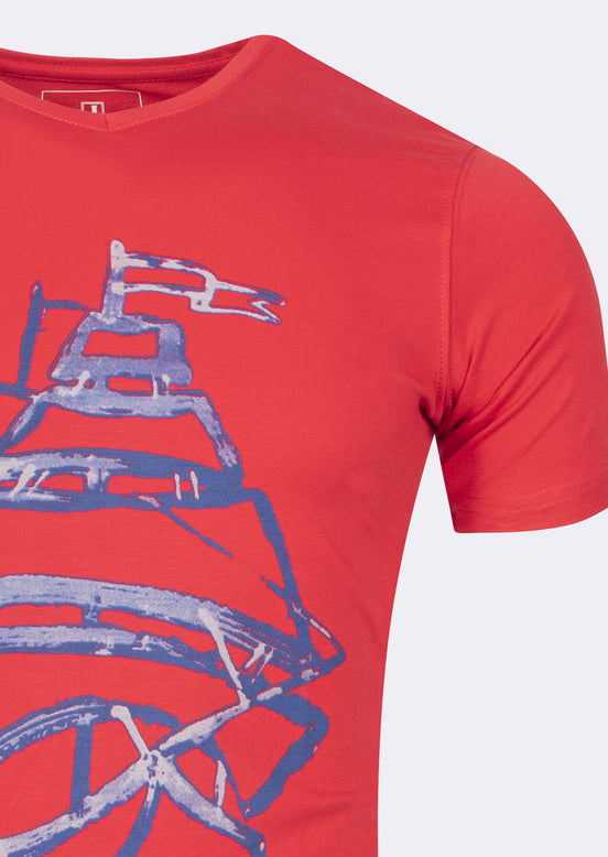 Red V-Neck T-shirt