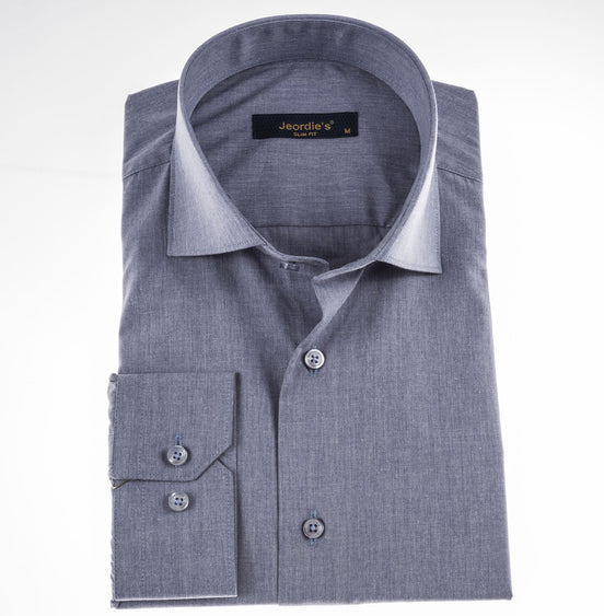 Grey Melange Plain Shirt