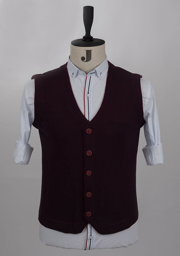 Burgundy Knitted Vest