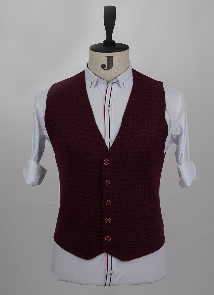 Burgundy Knitted Vest