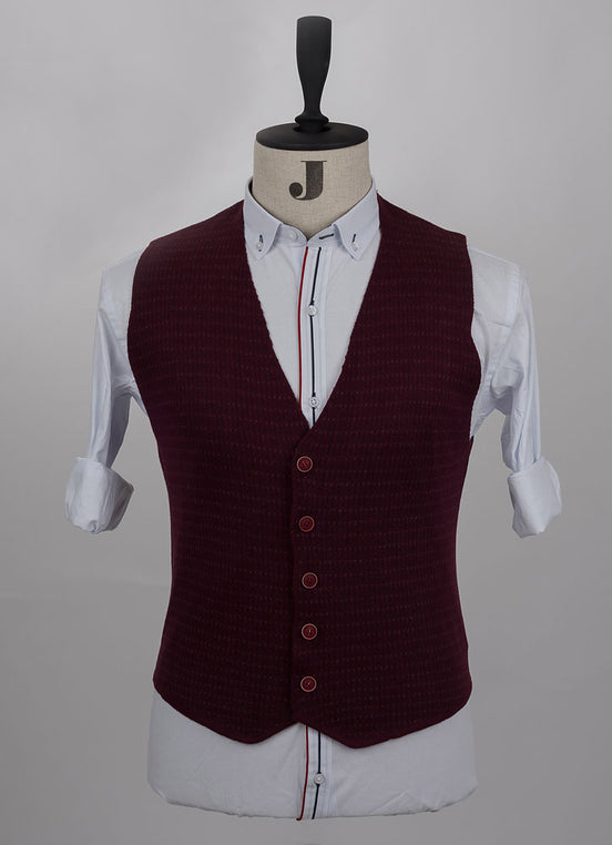 Burgundy Knitted Vest