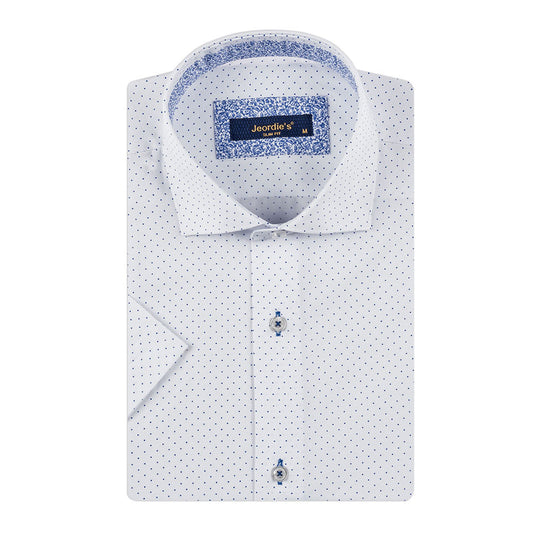 White - Sax Blue Short Sleeve Shirt