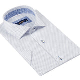 White - Sax Blue Short Sleeve Shirt