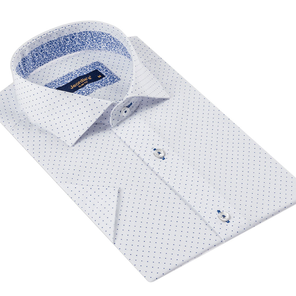 White - Sax Blue Short Sleeve Shirt