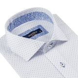 White - Sax Blue Short Sleeve Shirt