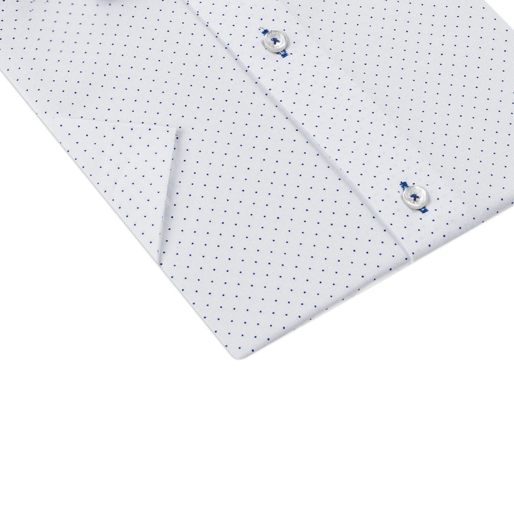 White - Sax Blue Short Sleeve Shirt