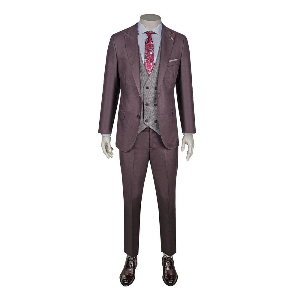 Dark Burgundy Three-Piece Suit