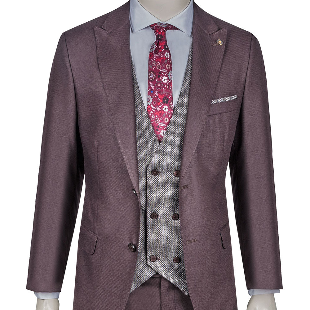 Dark Burgundy Three-Piece Suit