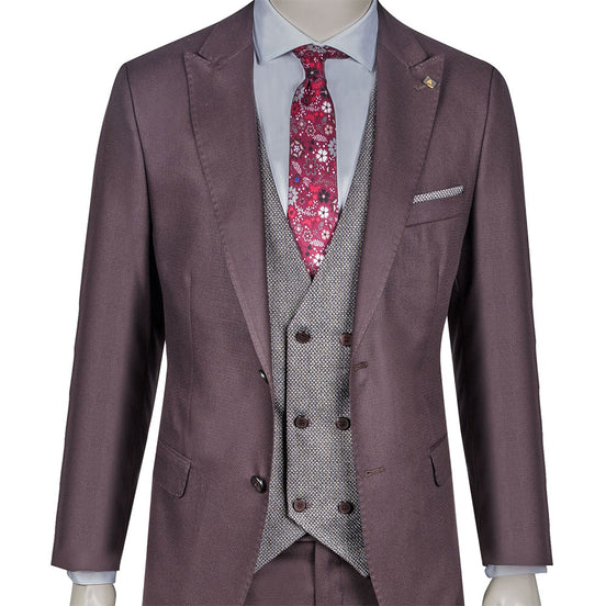 Dark Burgundy Three-Piece Suit