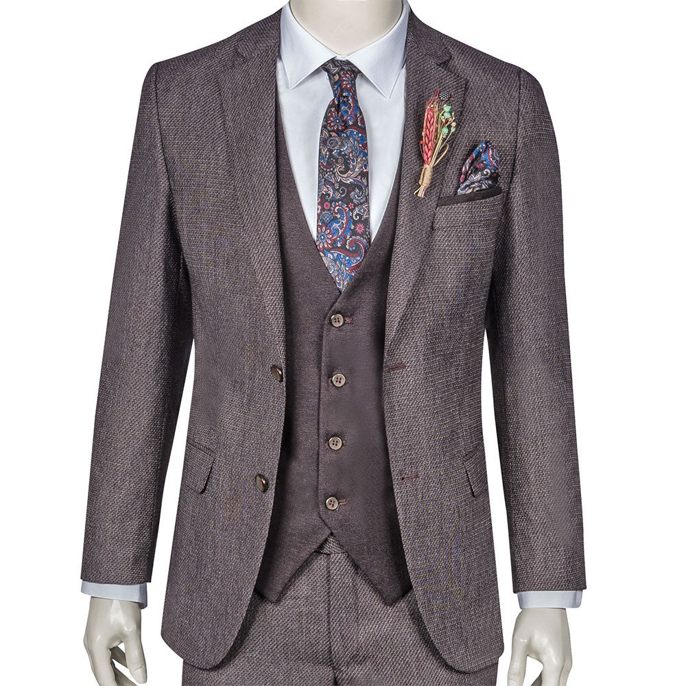 Dark Burgundy Three-Piece Suit