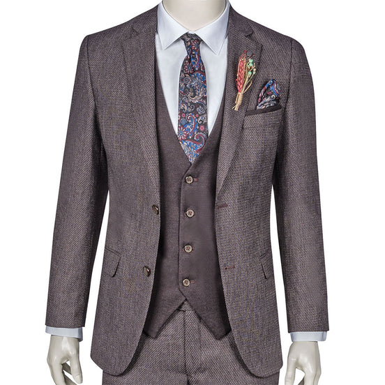 Dark Burgundy Three-Piece Suit