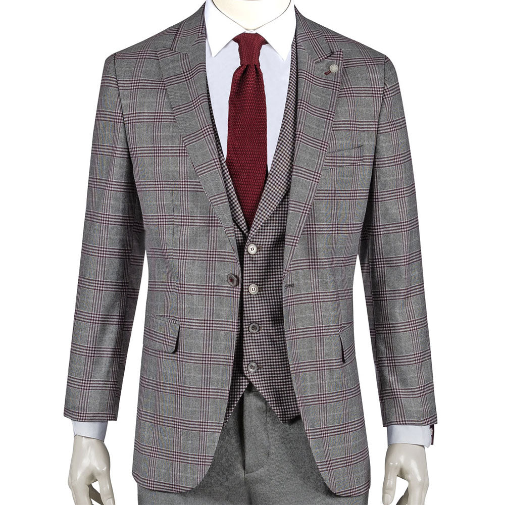 Burgundy Three-Piece Suit