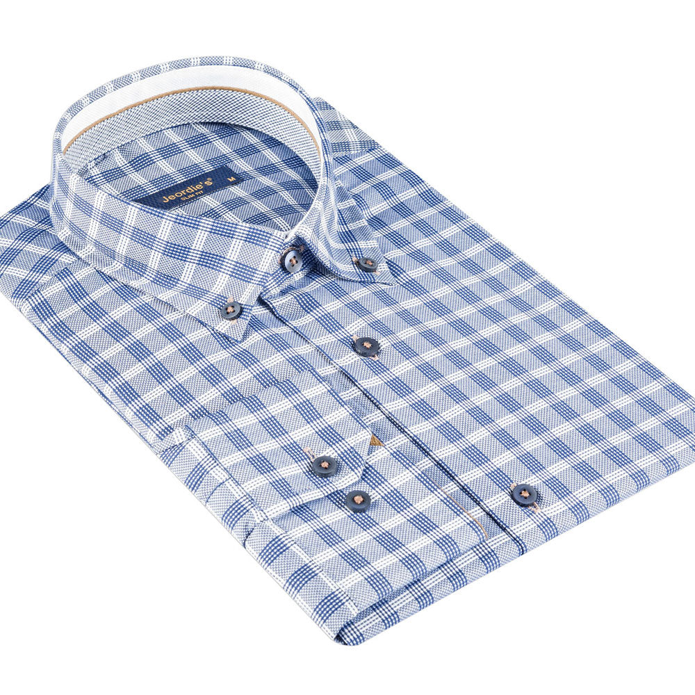 Navy - White Long Sleeve Shirt