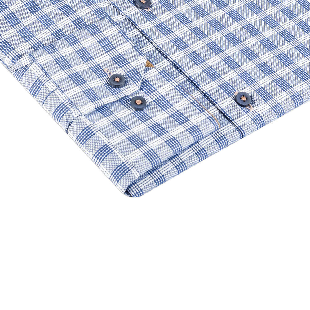 Navy - White Long Sleeve Shirt