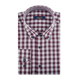 White - Burgundy Long Sleeve Shirt