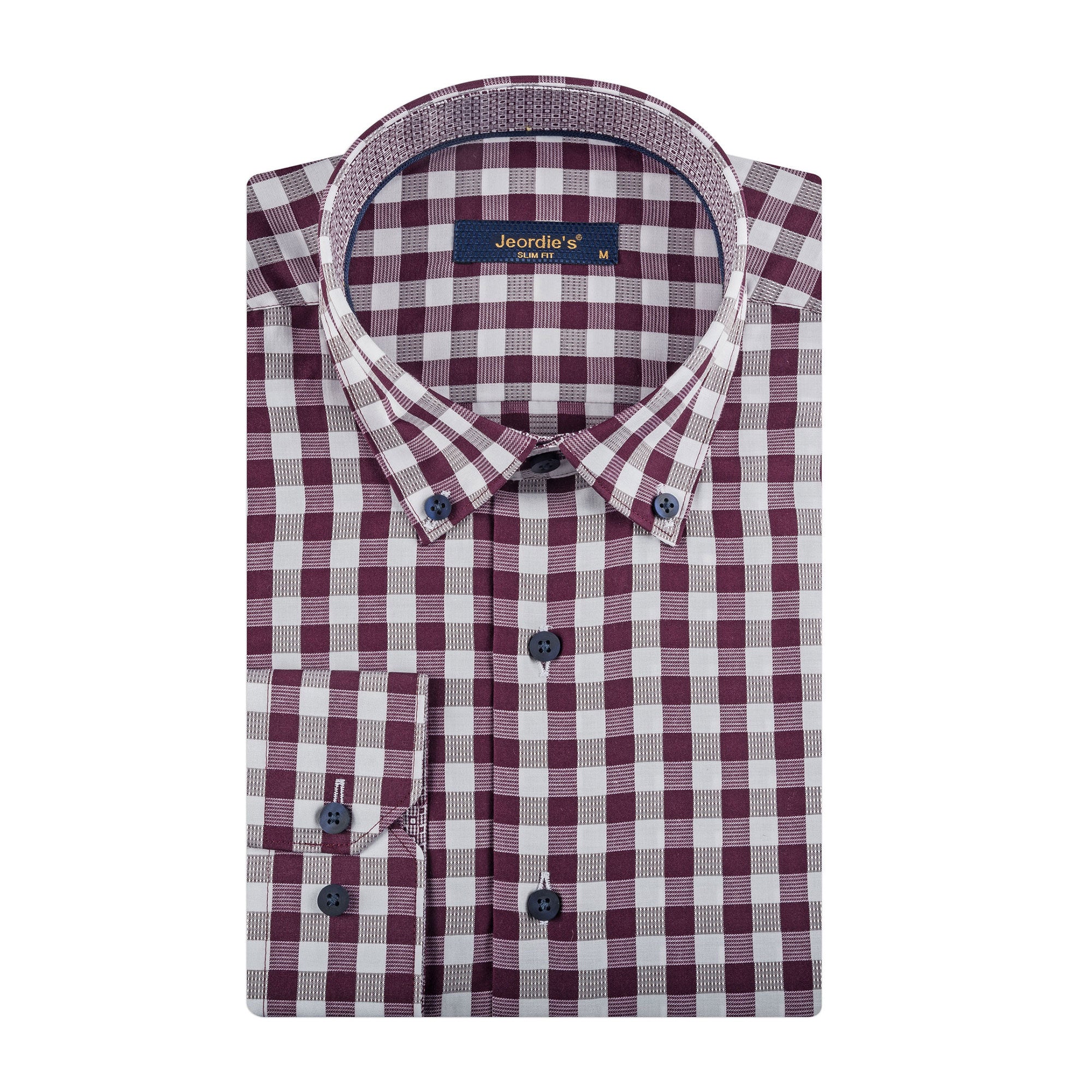 White - Burgundy Long Sleeve Shirt
