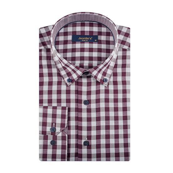 White - Burgundy Long Sleeve Shirt