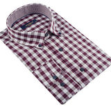 White - Burgundy Long Sleeve Shirt