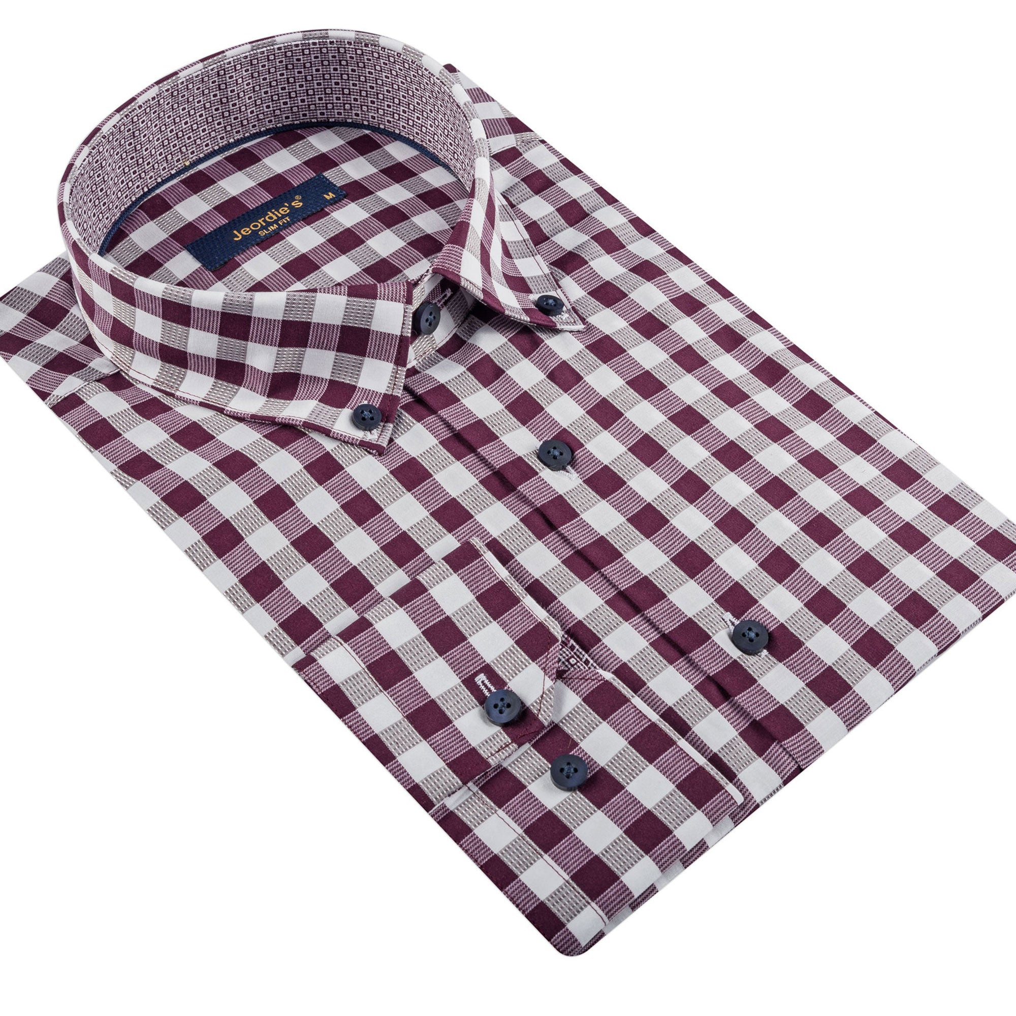 White - Burgundy Long Sleeve Shirt