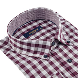 White - Burgundy Long Sleeve Shirt