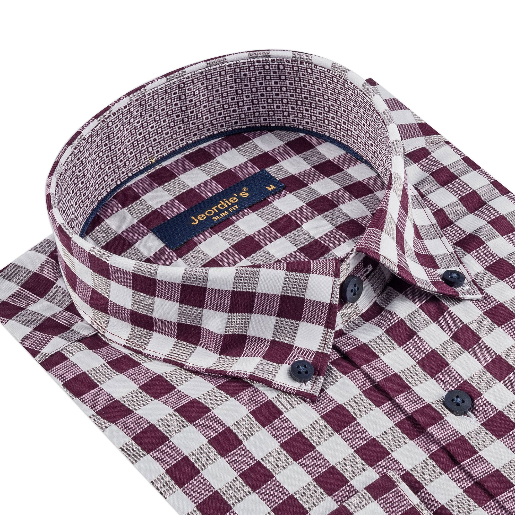 White - Burgundy Long Sleeve Shirt