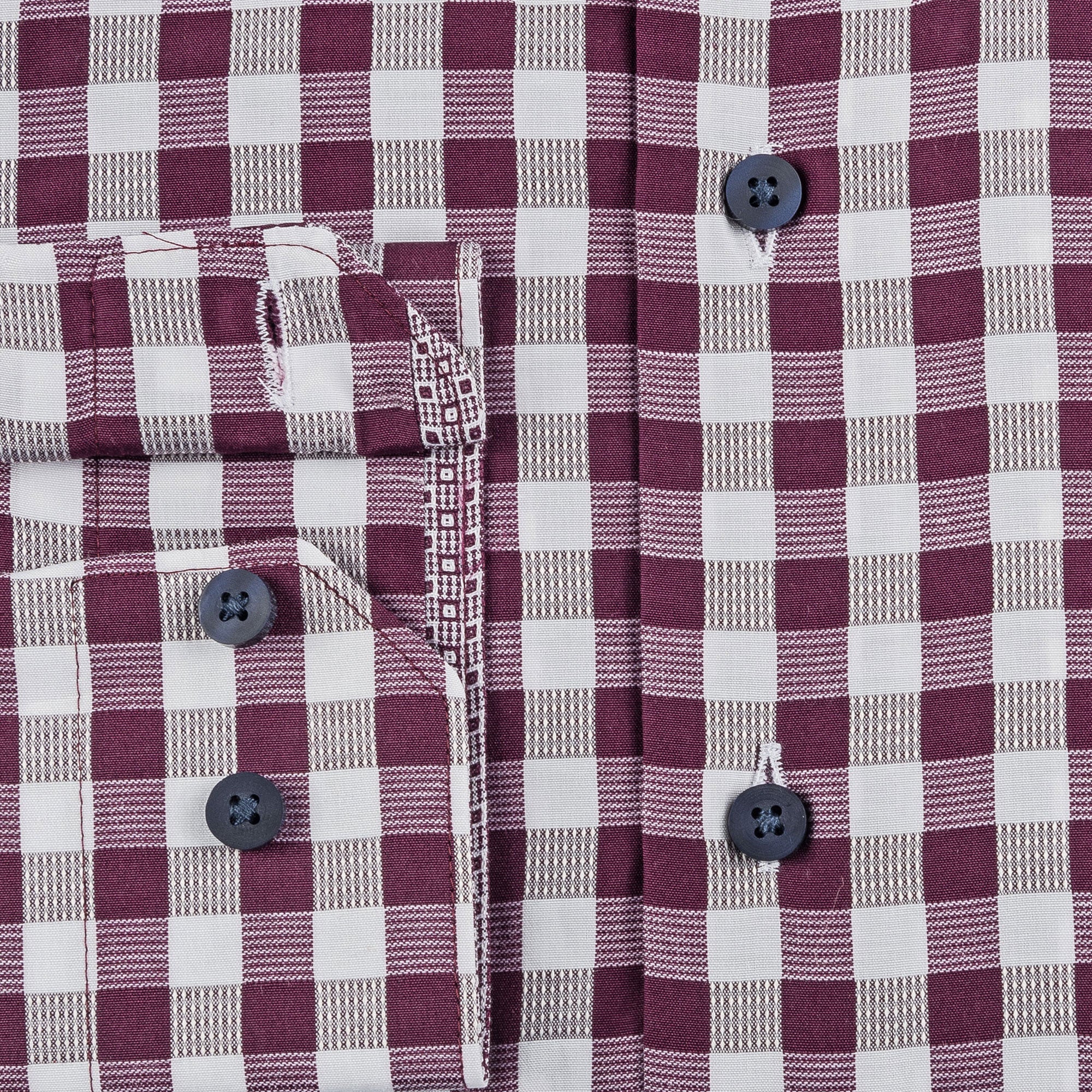 White - Burgundy Long Sleeve Shirt
