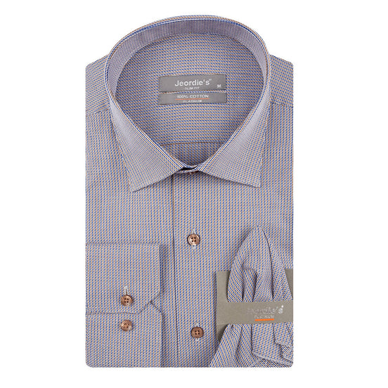 Brown - Blue Cotton Shirt