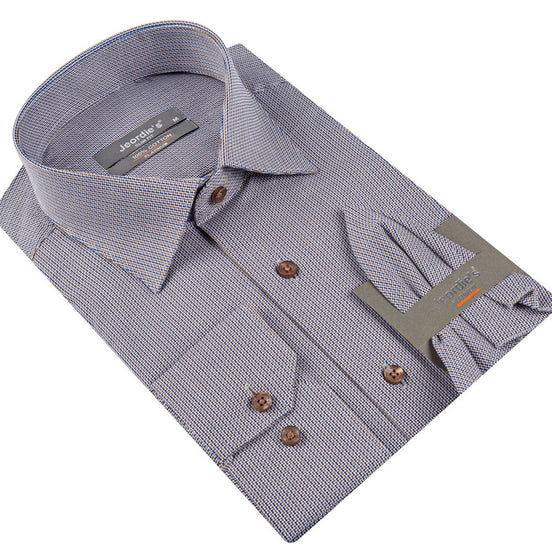 Brown - Blue Cotton Shirt