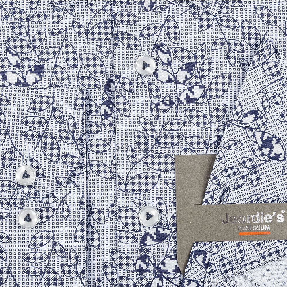 White - Navy Cotton Shirt