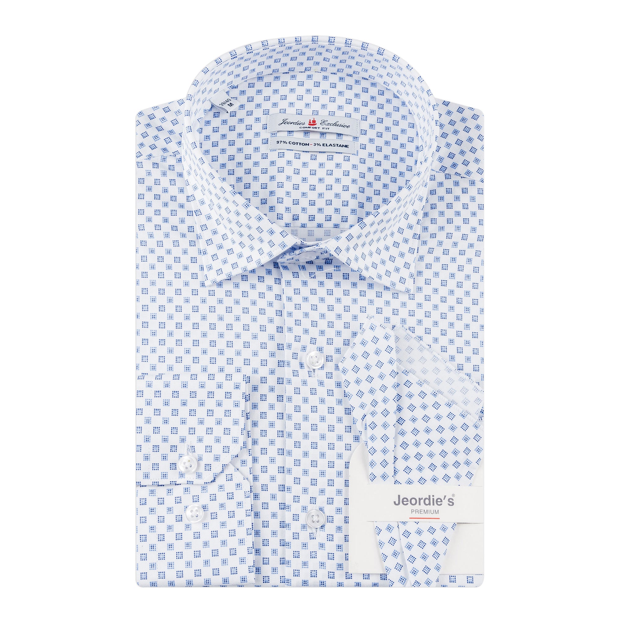 White - Sax Blue Cotton Shirt