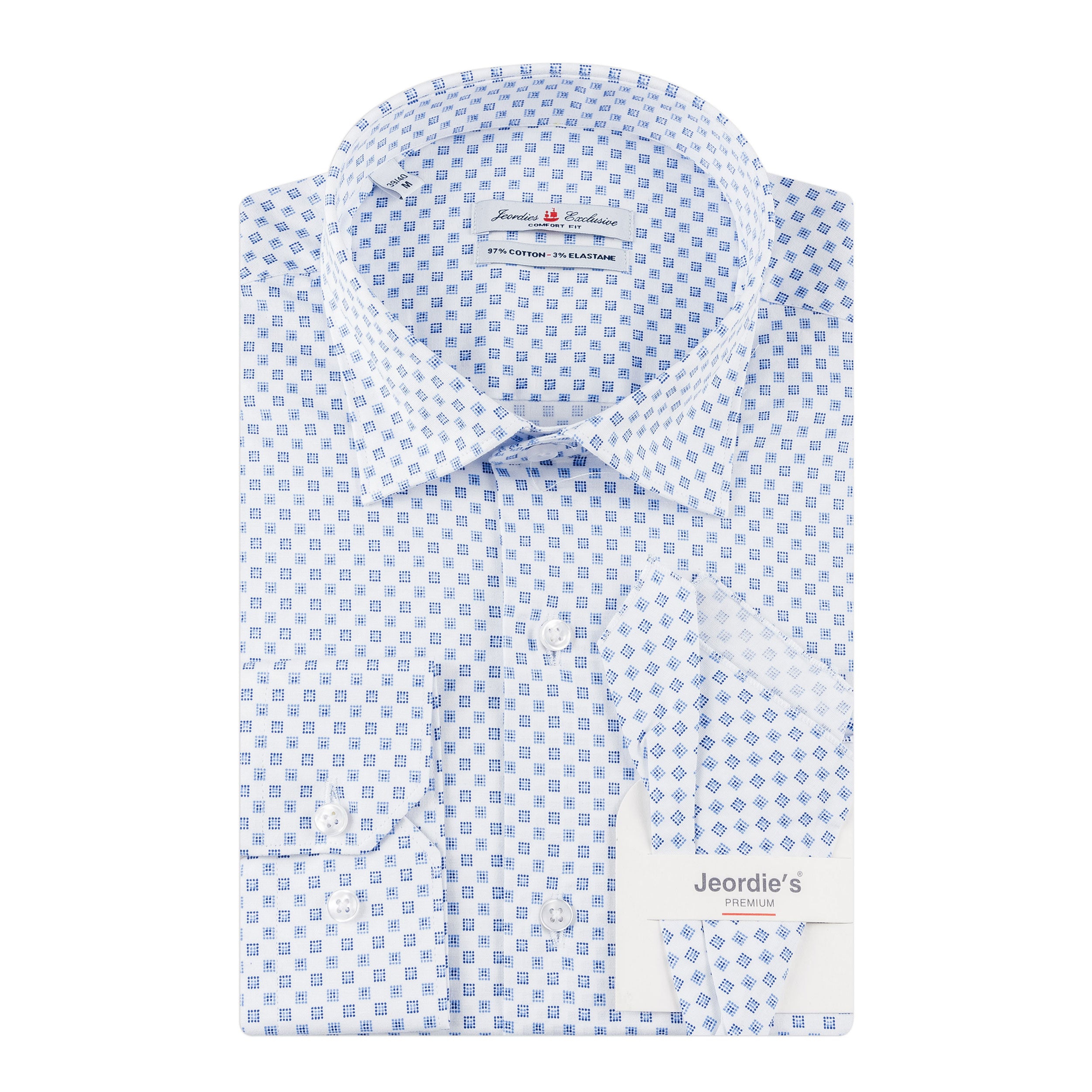 White - Sax Blue Cotton Shirt