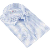 White - Sax Blue Cotton Shirt