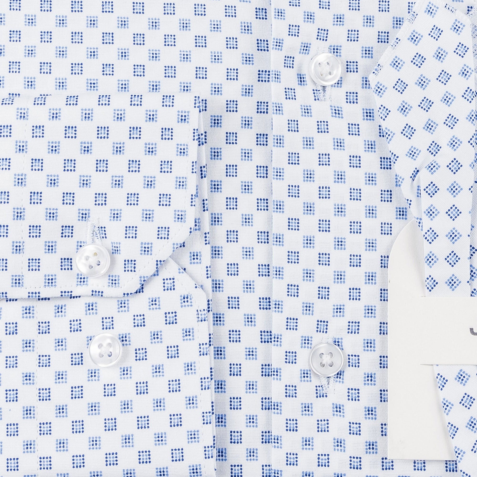 White - Sax Blue Cotton Shirt
