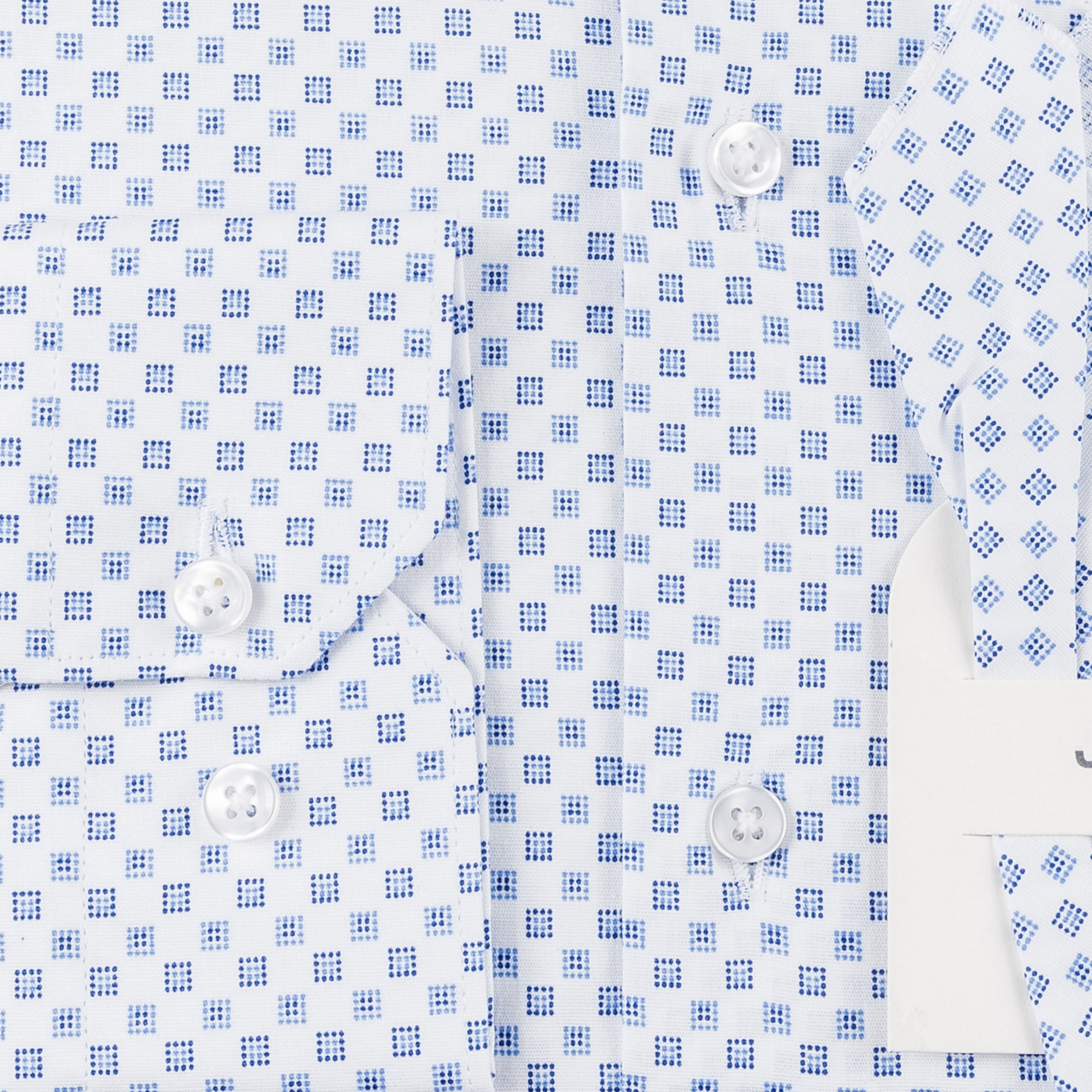 White - Sax Blue Cotton Shirt