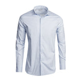 White - Sax Blue Cotton Shirt