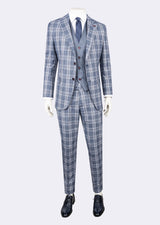 Navy - Burgundy Three-Piece Suit