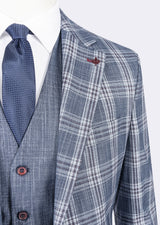 Navy - Burgundy Three-Piece Suit
