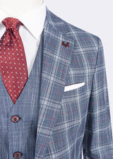 Navy - Red Three-Piece Suit
