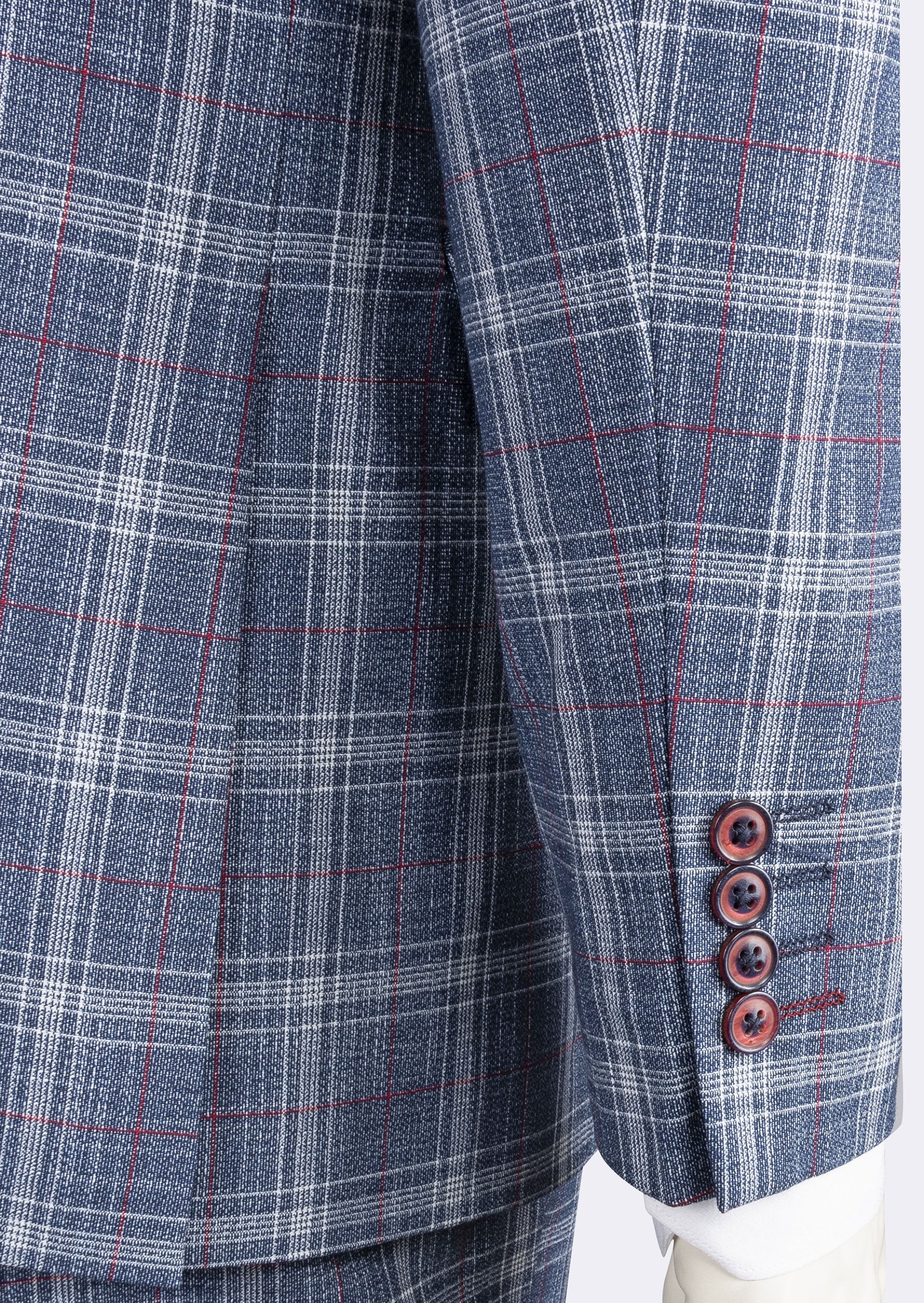 Navy - Red Three-Piece Suit